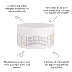 Magnesium lotion for kids by The Base Collective with text describing benefits 